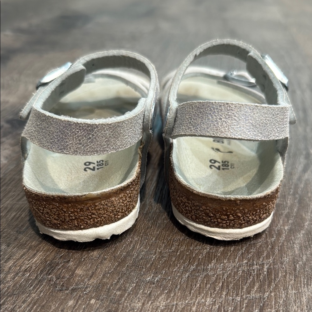 Birkenstock Silver Sandals Two-Strap Design - Picture 4 of 8